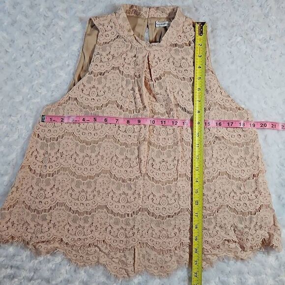 Love Fire Pink Blush Lace Tank Size M/L - Picture 8 of 8